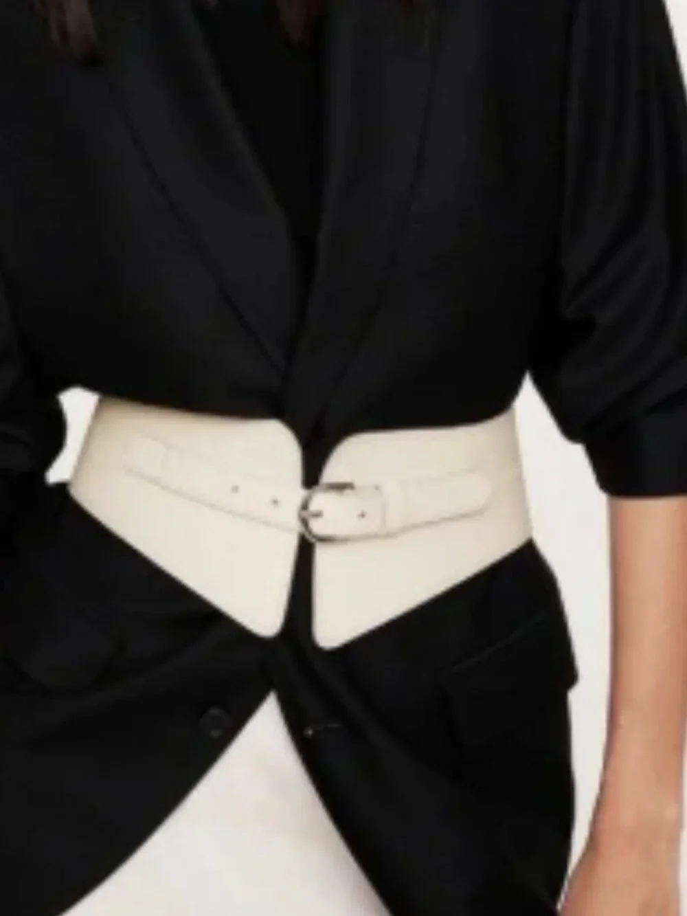 Banana Republic Corset Belt Statement Ivory Women's Small Leather